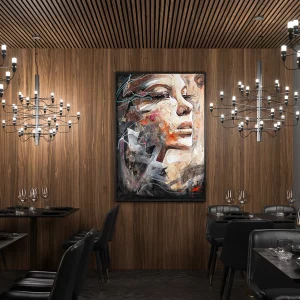 WS-Wood Diamond Walnut and Ribbon-Wood Diamond Walnut in restaurant