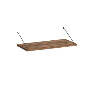 Brace shelf Diamond Walnut 600 mm black brackets