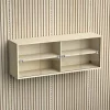 Brace wall cabinet Diamond Ash 1200 mm four sliding glass doors with Diamond Ash acoustic panels